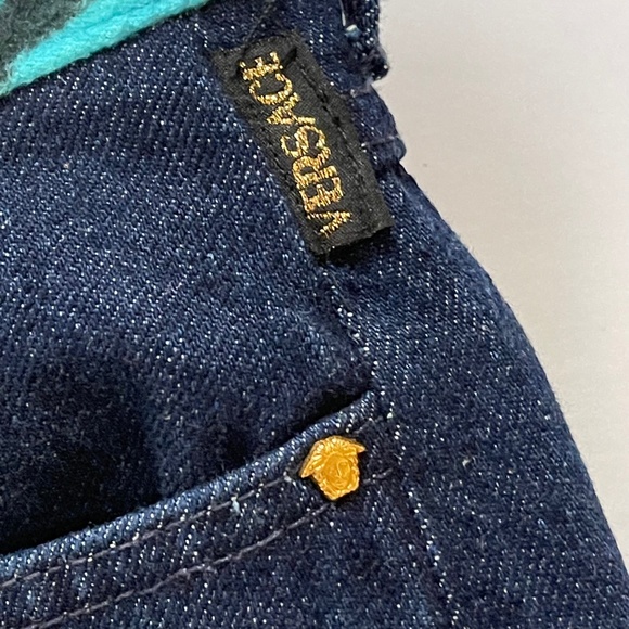 Versace Jeans Couture Blue Zebra Trim with Embroidered Flower Detail - Picture 5 of 7